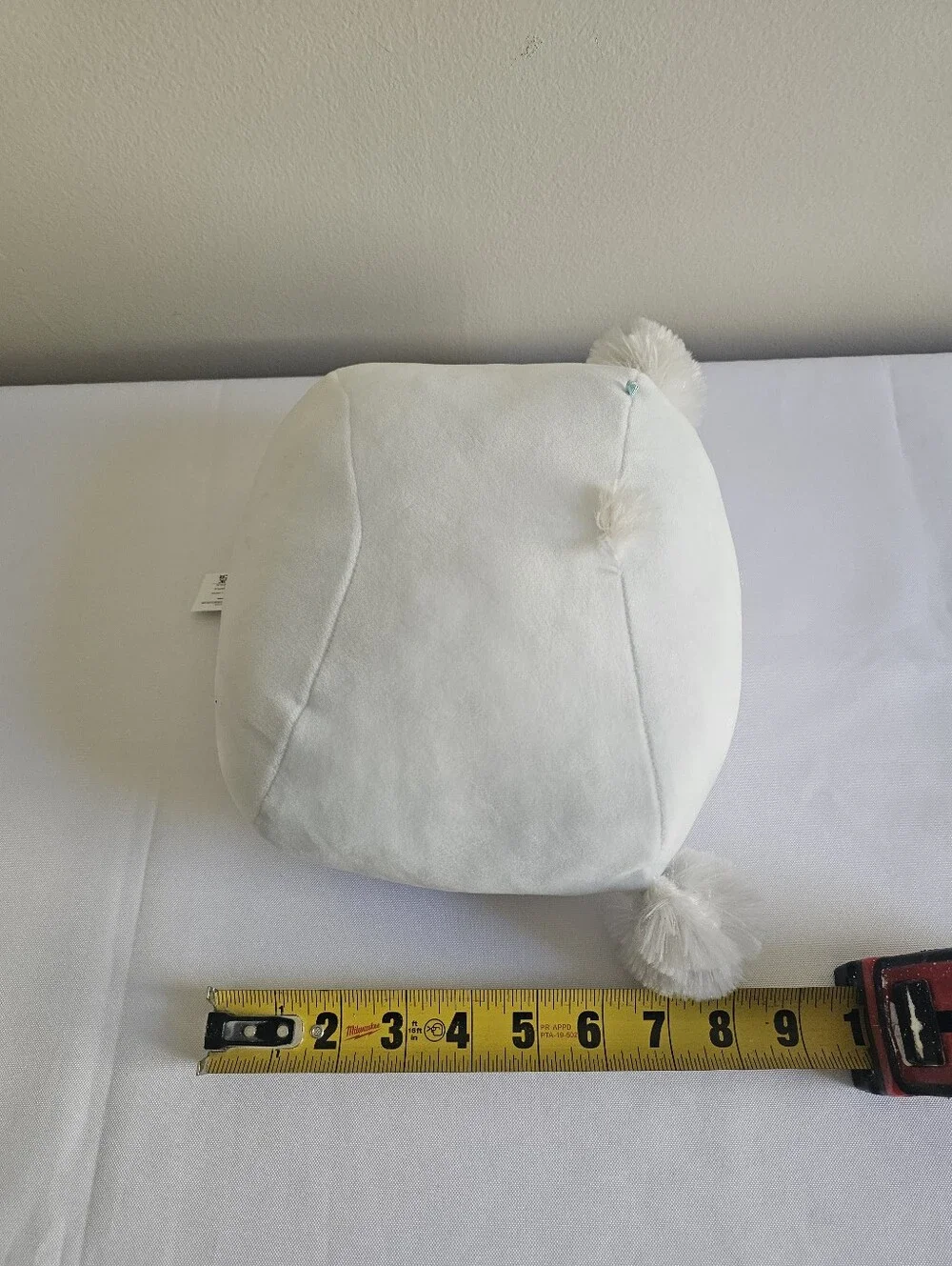Squishmallows Light Gray Cat Plush Pillow with Pom Pom Ears
